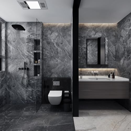 Black White Marble Vinyl Wrap Granite Contact Paper for kitchen Countertops peel and stick Wallpaper 354"x30.3" Matt faux stone Laminate Sheet Counter Top Waterproof Cabinets Table Wall Wrapping Paper