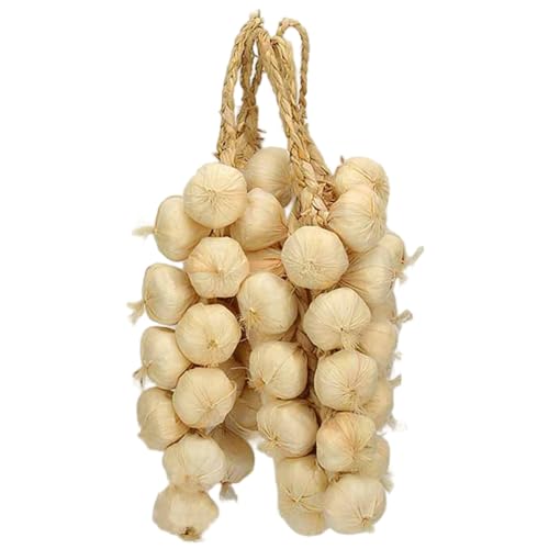 5Pcs Fake Garlic String, Simulation Lifelike Fake Vegetables Decorative Artificial Garlic Strings Photography Props for Home Kitchen, Kitchen Wall Decor
