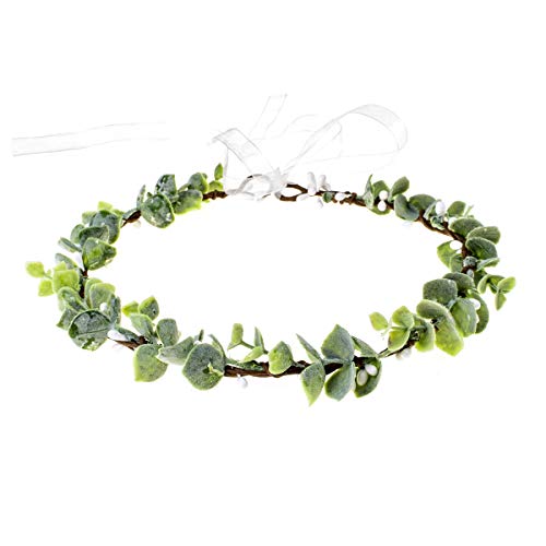 Greenery Leaf Crown Rustic Wedding Headpiece Bridal Headband Photo Prop - color: S-leaf