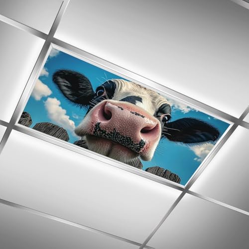Fluorescent Light Covers for Classroom and Office - Eliminate Harsh Glare and Eye Strain. 2ft x 4ft LED Ceiling Light Decoration with Easy Installation A Calf - color: A calf（1）
