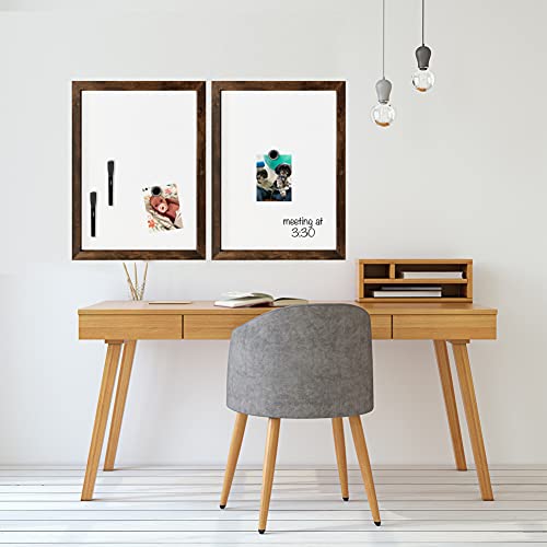 Loddie Doddie Magnetic Dry Erase Board for Wall - 18 x 24 in, Rustic Frame - Easy-Clean Whiteboard Surface - Built-in Marker Tray & Whiteboard Accessories - Magnet Board for Notes & Photos - color: Rustic Frame, size: 24"W x 18"H