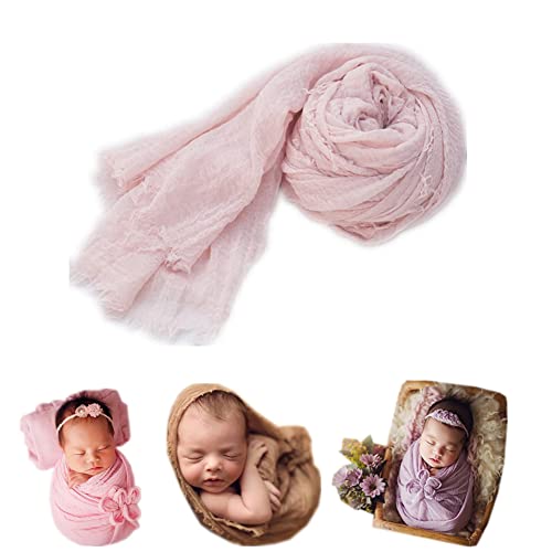 Coberllus Newborn Baby Photography Props Blanket Ripple Swaddle Wrap for Boy Girls Photo Shoot Posing - color: Light Pink