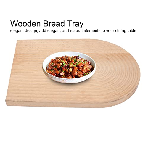 Wooden Bread Dessert Tray, Multifunction Serving Tray, Natural Beech Wood Geometric Snack Plate with Smooth Edges for Home Kitchen, Parties and Food Photography (Ellipse) - size: 13"L x 9.4"W