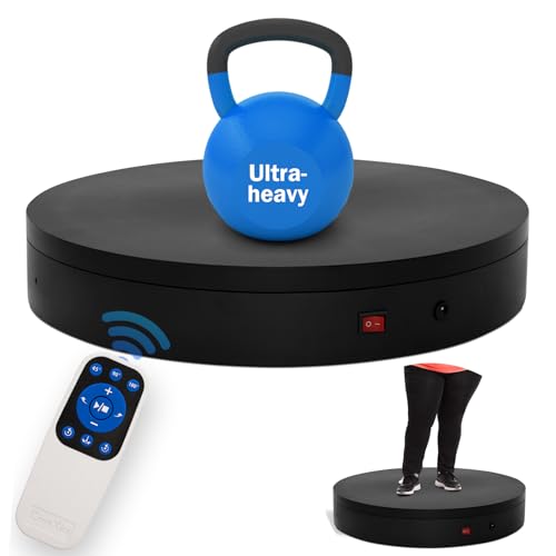 19.7In Remote Large Motorized electric turntable Rotating platform Photography Turntable Motorized lazy susan Base giratoria para for Photography,3D Scanner,Heavy duty display(Load Range:220~500lbs) - size: 19.7inch/Black/500Lbs Load