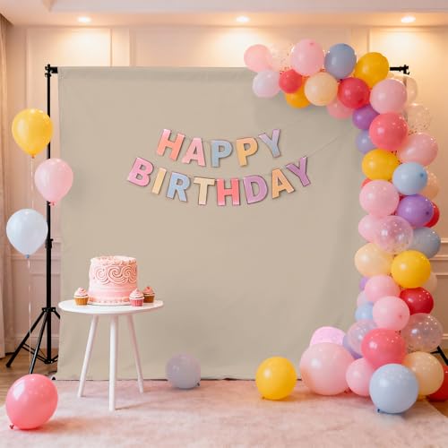 Large Screen Backdrop 10x10FT Beige Background Cloth Photo Studio Shooting Props - color: Beige, size: 10X10ft