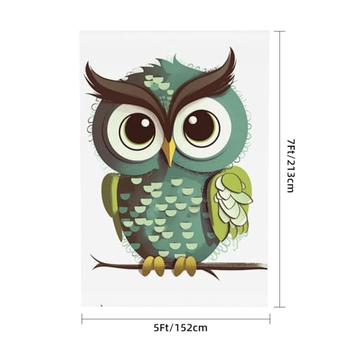 Cartoon Green Cute Owl Backdrop Background for Photography 5x7ft Photobooth Professional Photo Backdrop Curtains Video Photography Studio Photo Backgrounds Banner Booth Background Screen Parties - color: Cartoon Green Cute Owl
