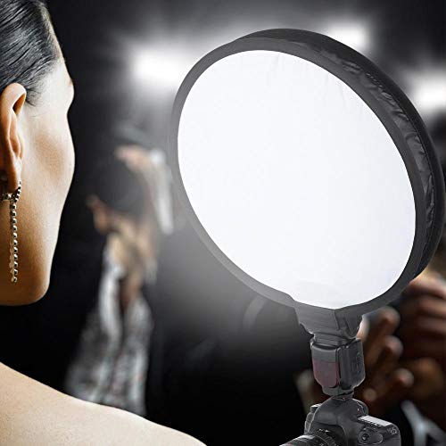 Softbox Diffuser, 40CM Portable Foldable Round-Shape Nylon Softbox Diffuser with a Storage Bag for Camera Flash Light