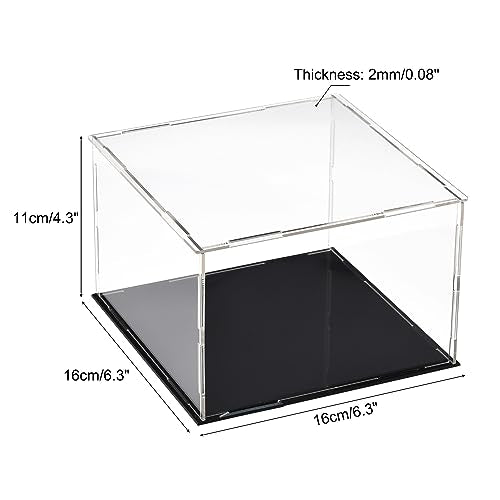 uxcell Acrylic Clear Display Case Box Dustproof Protection Showcase Cube Collectibles Show Box 5.9x5.9x3.9inch - size: 5.9x5.9x3.9 inch