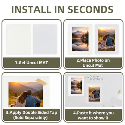 Falling in Art 50 Pack Embossed Backing Board, 12x18 Acid-Free Mat Boards, 4 Ply Thickness Uncut White Backing Boards for Photos, Pictures, Frames, Artworks and Prints - size: 12x18 - 50 Pack