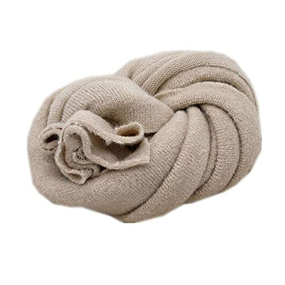 Newborn Photography Props Boys Girls Wrap Baby Photo Props Soft Knit Blanket Cloth (Camel) - color: Camel