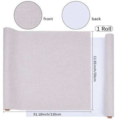 CRASPIRE 51 x 11.8 Inch Book Binding Cloth Book Cover Fabric with Paper Back Old Lace Linen Woven Polyester Bookcover for Books Album Scrapbooking Archival DIY Covering Bookbinding Protector - color: Old Lace