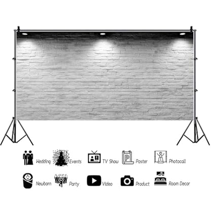 Vinyl 15x10ft Backdrop Photography Background White Brick Wall Computer-Print Seamless Photo Background Children Baby Adults Portraits Photo Studio Props - size: 15x10ft