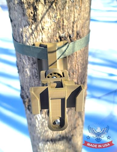 The ADK Edge Trail Camera Mount Compatible with Tactacam Reveal 2.0/3.0 / X/Ultra – Custom Designed, Tool-Less, Adjustable, Durable, 360° Leveling & 180° Tilt, Trail Camera Mounting Bracket