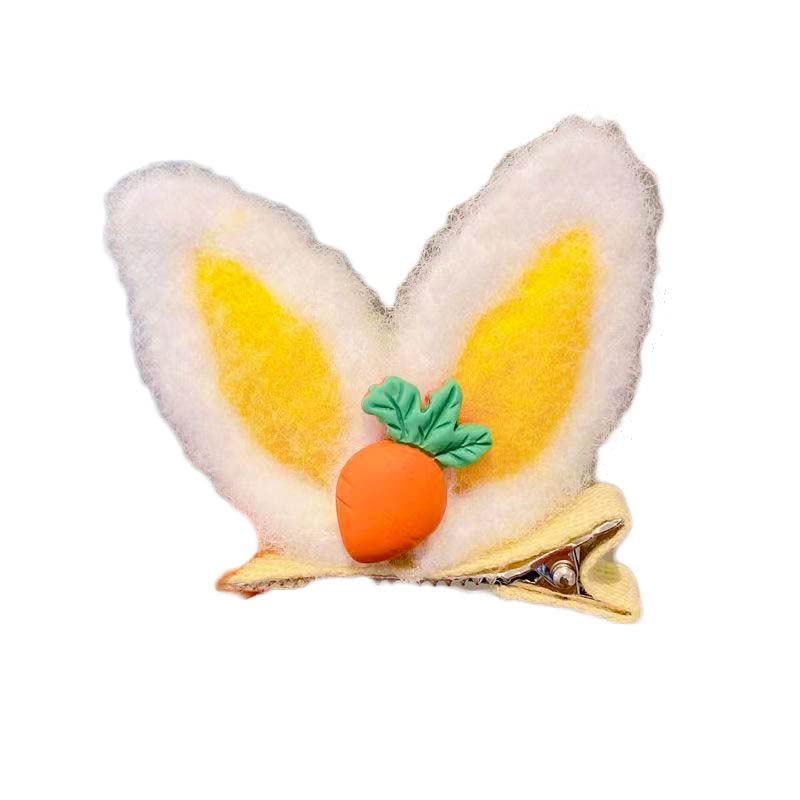 Baby Girls Carrot Hair Clips Pin Easter Bunny HairClips Carrot Hair Barrettes Pin JHE27 (D2-Yellow Ear) - color: D2-Yellow Ear