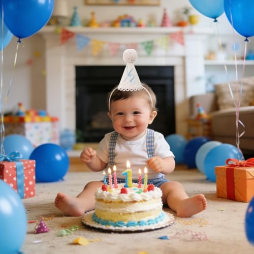 Boys 1/2 Birthday Hat - Boho Half Birthday Crown,1/2 birthday decorations boy, Boho hand embroidered hat, Cake Smash Photo Prop
