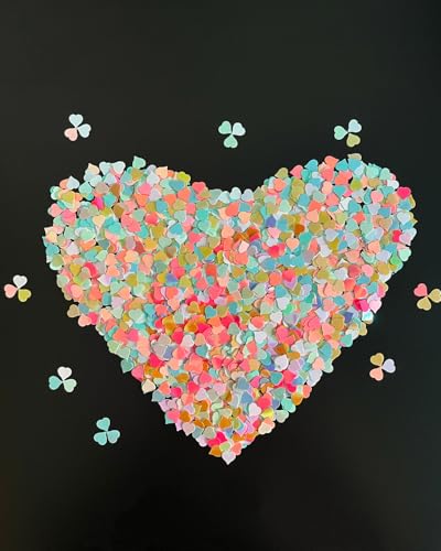 Iridescent Heart Confetti, Multicolor Valentines Day Table Scatter Sequins Heart Scatter for Wedding Bridal Shower Birthday Party - color: Multicolor