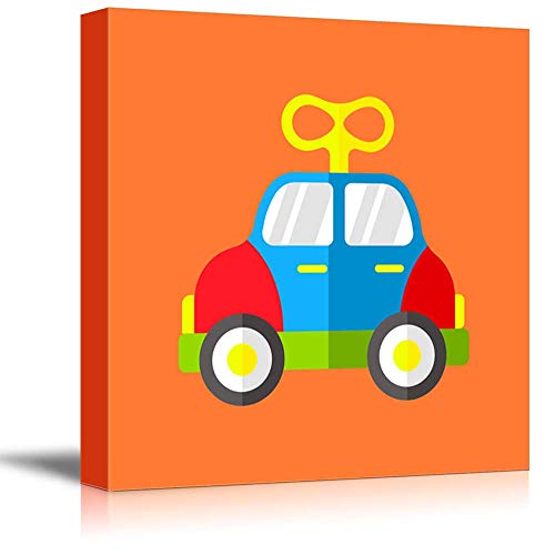 wall26 - Square Canvas Wall Art - Toy Car - Kid's Room/Nursery Wall Art Vibrant Color & Ready to Hang - 12x12 inches - color: Artwork - 05, size: 12"L x 12"W