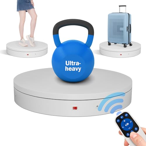 15.8In Remote Large Motorized electric turntable Rotating platform Photography Turntable Motorized lazy susan Base giratoria para for Photography,3D Scanner,Heavy duty display(Load Range:220~500lbs) - size: 15.8inch/White/500Lbs Load