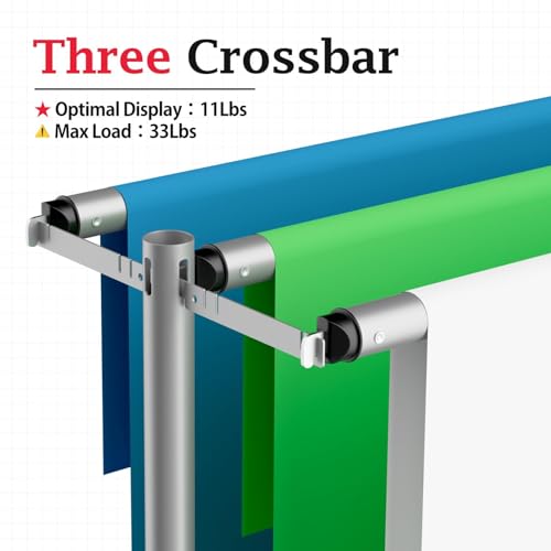 EMART Backdrop Stand Heavy Duty 12x10Ft,Three Crossbar Pipe and Drape Photo Background Support Kit, Adjustable Metal Frame with Flat Base for Wedding Birthday Party Decorations - color: Silver, size: 12x10ft