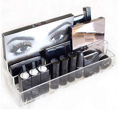 byAlegory Tiered Acrylic Eyeshadow Palette Makeup Organizer (Small Palettes, Compacts, Lipsticks, Lip Gloss, Eye Shadows, Cosmetics) | 3 Tier Cosmetic Storage (CLEAR)