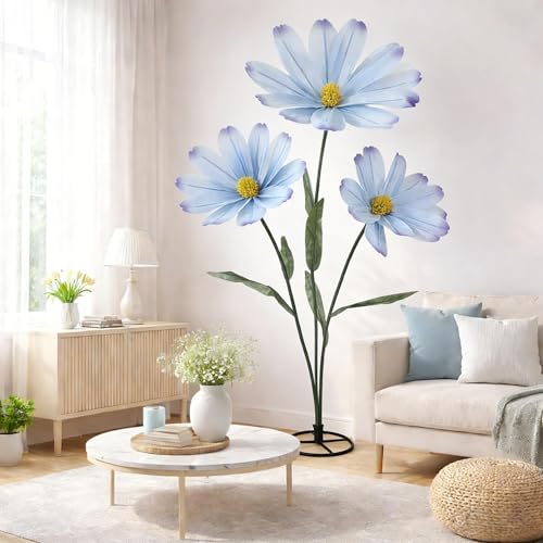 Giant Paper Flowers for Decoration, 5.9 Ft Large Daisy Flowers Artificial, Wedding Decorations for Reception, Halloween Birthday Party Background Garden Home Decor Shop Window Display - color: D-blue, size: 1 Base