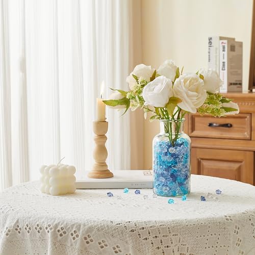 LAIDANLA 500PCS Mix Blue Acrylic Gems Vase Fillers Fake Ice Crushed Rock Crystals Faux Diamond for Table Scatters Party Centerpieces Wedding Accessories Aquarium Fish Tank Decor - color: Mixed Blue