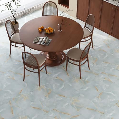 VaryStyle 12"x12" Vinyl Flooring Grey Marble Peel and Stick Floor Tile Waterproof Bathroom Flooring Tiles Self Adhesive Removable Sticky Marble Vinyl Floor Tiles for Bedroom Kitchen Flooring 6-Sheet - size: 6 Tiles