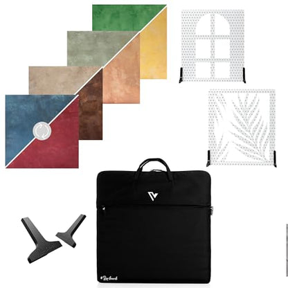 V-FLAT WORLD The Duo Board Background Textured Kit, 4 x Duo Boards (24"x24") - 2 x Shadow Boards - Duo Legs and Carry Bag Included - size: Textured Kit of 4 - 24 x 24 inches