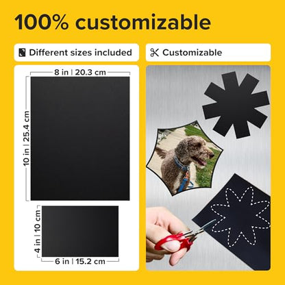 Strong Self-Stick Adhesive Magnetic Sheets 5 Pcs (4x6/10x15cm) & 5 Pcs (8"x10"/20x25cm) – Magnet Stickers, Labels, Science Education Magnets, Teacher Must Have, Office - size: 4x6" & 8x10" 16 mils