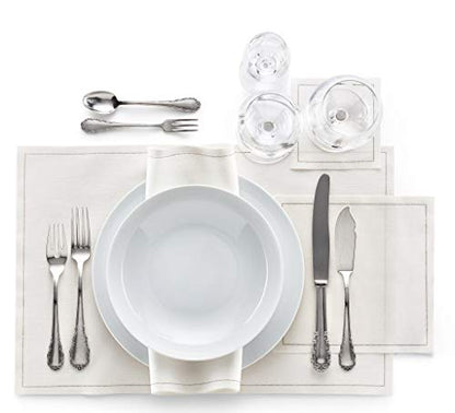 MY DRAP Linen Reusable Luncheon Napkins 7.9x7.9 in (20 Napkins, Cream) - color: Cream Linen