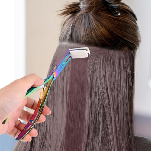 Tape in Hair Extension Tools Kit,Flat Surface Sealing Hair-Extension Plier,Hairs Extension Tape,Hair Gripper Sticker,Hair Clips,Hair Parting Ring,Hair Extensions Styling Tools
