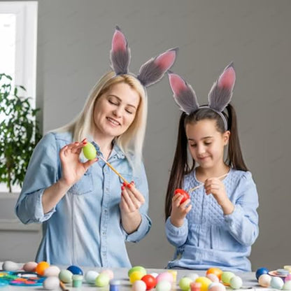 1 Pcs Gray Fluffy Easter Bunny Ears Headband Lovely Rabbit Ears Hair Hoop Bunny Hair Band Easter Hair Accessories for Halloween Holiday Makeup Party Cosplay Decoration