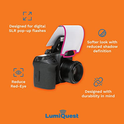 LumiQuest Soft Screen, Flash Diffuser & Light Softener, Universal Classic Design for Digital SLR Cameras, Neon Pink - color: Neon Pink