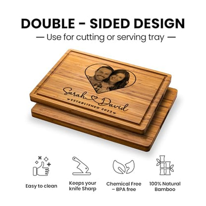 Personalized Photo Gifts for Girlfriend Women Wife Mom Her, Customized Cutting Board with Photo, Unique Valentines Gifts for Couples, Custom Charcuterie Board Valentines Day Gift Basket
