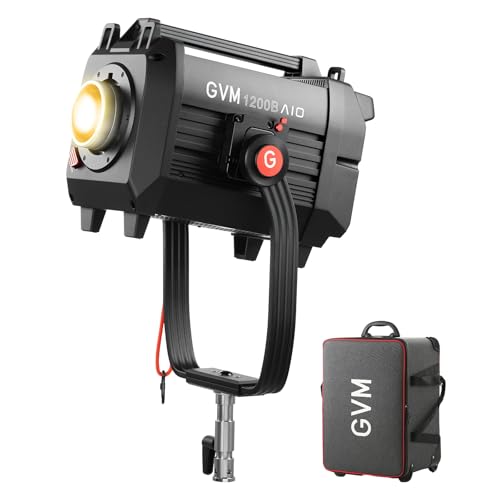 GVM 1200W LED Video Light, 1200B AIO Film Lighting Kit, 42800lux/3m Photography Lighting kit with DMX Control, Continuous Output Video Lighting for TV Productions, Live Broadcasts - size: 1200BAIO
