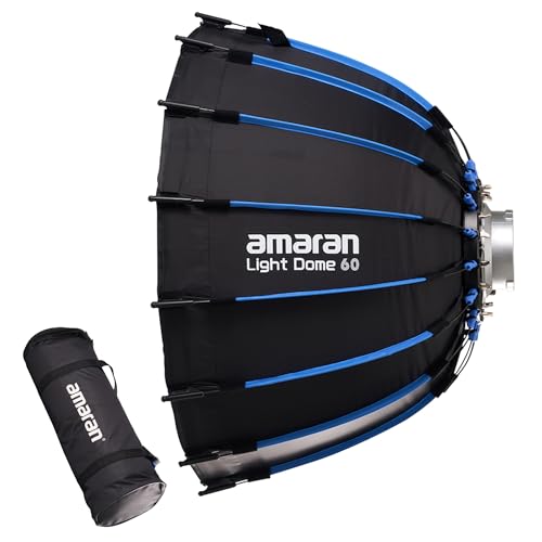 Amaran Light Dome 60 Bowens Mount Modifier,Size 60cm (2ft),Quick-Release Design with Grid,Two Difusion and Carrying Bag,Compatible with Amaran COB Lights and Other Bowens Mount fixtures - size: Medium