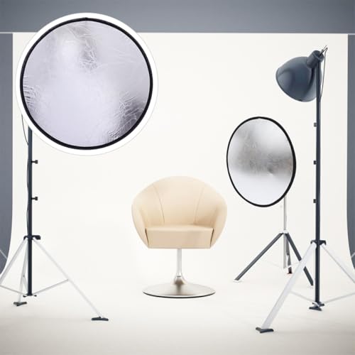 Foldable Photography Light Bounce Board 2-in-1 Metallic Photo Reflector for Indoor and Outdoor Studio Lighting Accessories