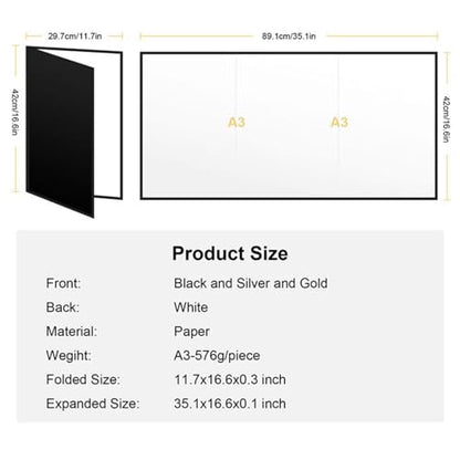 Meking 17" x 12" Light Reflector, 4 in 1 Photography Reflector Cardboard, Folding Light Diffuser Board for Food and Product Photography Lighting - White/Black/Glod/Silver, 2 Pack - size: 2PCS 17x12"