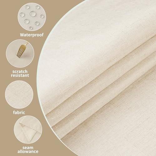 Tablecloths 60x102 Inches Textured Fabric,Natural Water Resistant Spill Proof Table Cloth Washable Small Card Folding Table Covers for Dining, Wedding and Parties，Beige - color: Beige, size: 60" x 102" (Rectangular)