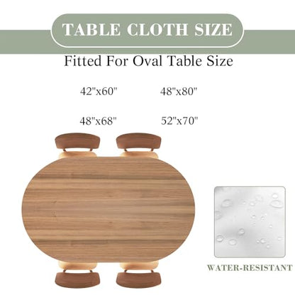 Oval Fitted Table Cloth Elastic Edged, Black White Board Wood Texture Background, Oval Table Cover for Picnic, Banquet, Home Kitchen, Fits 42"x60" Oval Tables - color: Wood Texture -11, size: 42" x 60" (Oval)