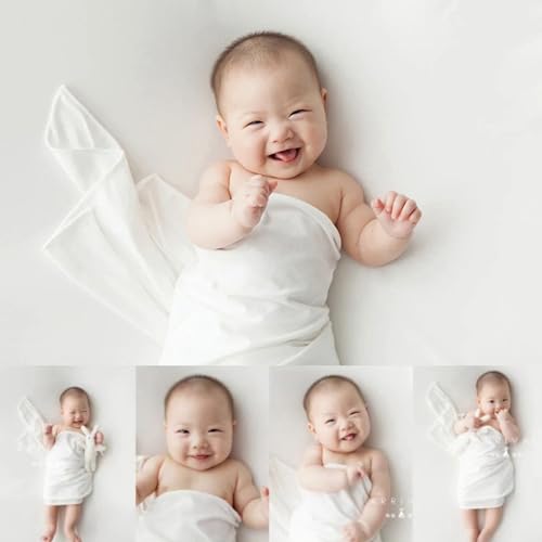 Orraphtstu Newborn Photography Posing Fabric Baby Beanbag Backdrop Props Stretch Blanket for Professional Studio Photoshoot (White) - color: White