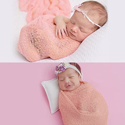 Newborn Photography Props Stretch Newborn Photography Wrap Blanket for Baby Boys Girls Posing Photo Shoot Props - color: Pinkroses