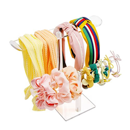 Acrylic Headband Holder, 2-Tier Hair Accessories Organizer Clear Stand for Girls - style: 2 Tier