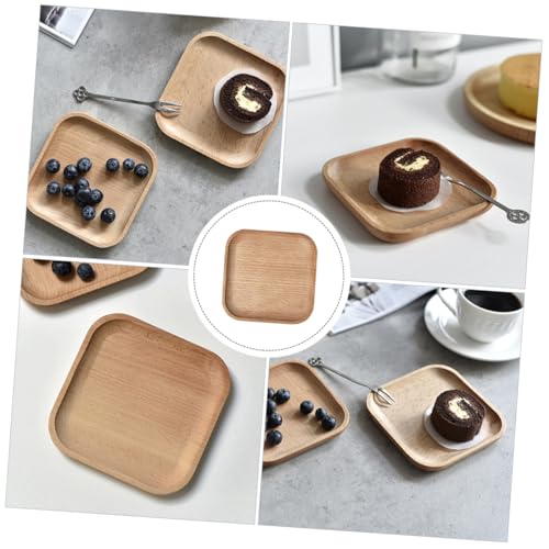 Ciieeo Wooden Serving Plate Mini Appetizer Tray Small Square Dessert Plate for Party Snack Display and Food Photography Prop