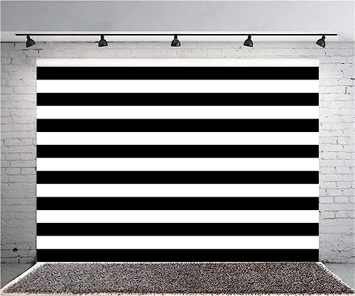AOFOTO 10x8ft Black and White Striped Photography Backdrop Streak Texture Stripes Background for Photos at Wedding Birthday Party Kid Bride Adult Photo Studio Props Baby Shower Banner Decoration Vinyl - size: 10x8ft