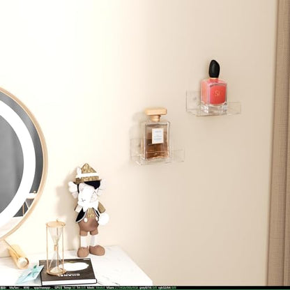 5'' Clear Acrylic Wall Shelf 2 Pack, 5 Inch Small Wall Shelves Display for Small Space - color: Clear, size: 5 Inch