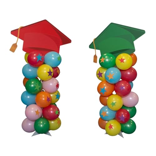 Grad Hats Balloon Columns Stage Prop Kit, Set of 2, Graduation Decorations, KG23AE3-M - color: Grad Hat Columns Kit