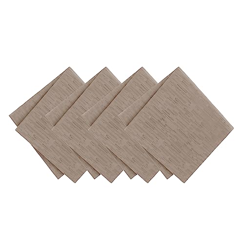 Elrene Home Fashions Continental Solid Texture Water and Stain Resistant Fabric Dining Napkins, Set of 4, 17"x17", Taupe - color: Taupe, size: 17" x 17" (Set of 4)