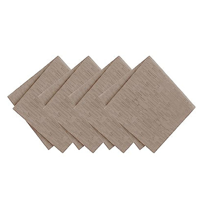 Elrene Home Fashions Continental Solid Texture Water and Stain Resistant Fabric Dining Napkins, Set of 4, 17"x17", Taupe - color: Taupe, size: 17" x 17" (Set of 4)