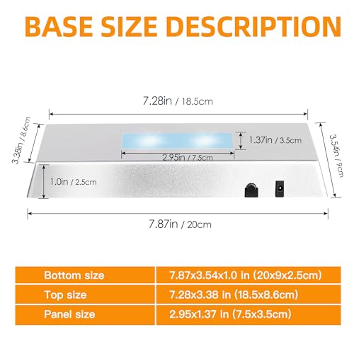 EUSTUMA LED Light Base Rectangle Display Stand In A Variety of Colors,Lighted Up Stand Color Changing Small LED for 3D Glass Crystal Art,Holiday Party Decoration. (Silver, Large) - color: Silver, size: Large